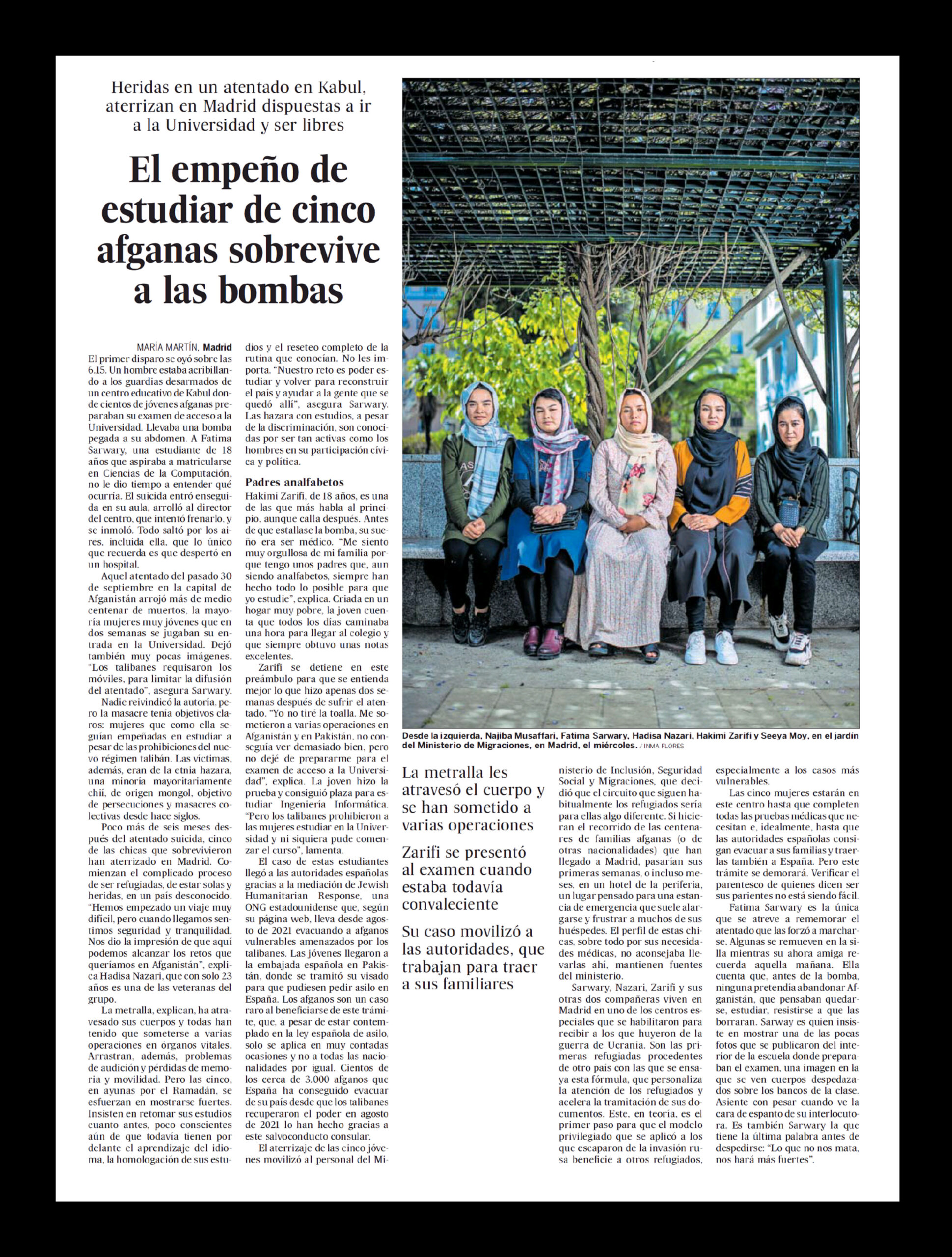 El empeño de estudiar de 5 Afganas